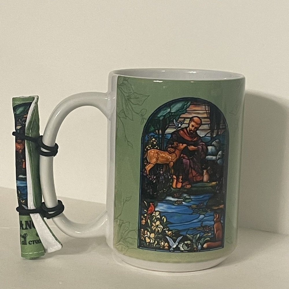 Saint Francis Of Assisi Pet Coffee Mug With Coaster Brand New